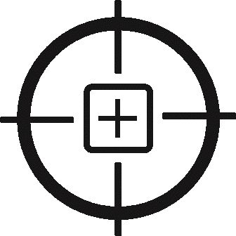 About Us/Icon of Gun Scope Sight with Target in Center