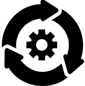 Student Learning Assurance/Icon of Process Cycle with Gear in Center