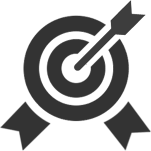 Icon of Quality Ribbon with Target in Center