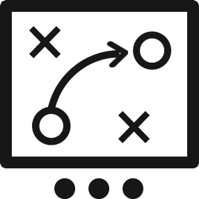 Strategic Planning/Icon of Game Play Diagram with X's and O's